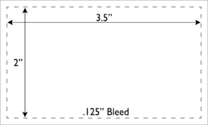 Template image of business card size