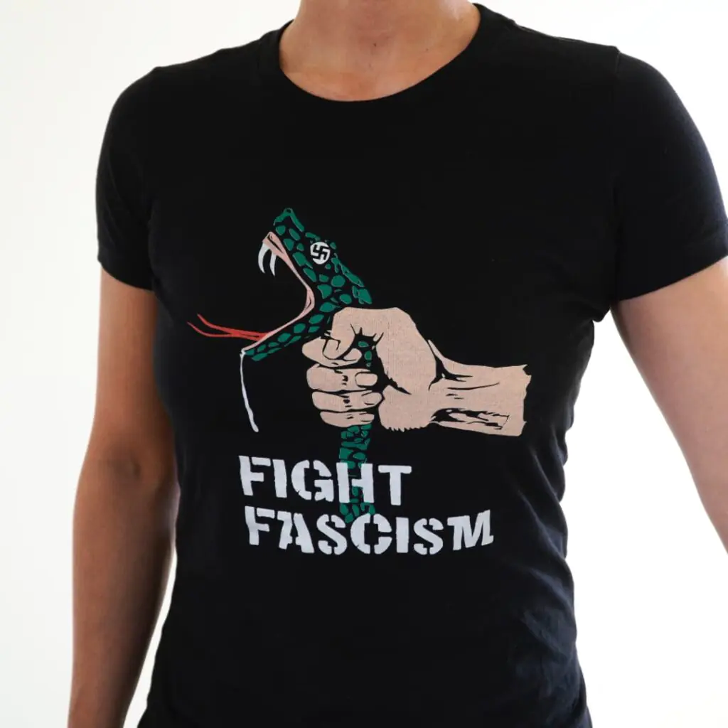 Fight Fascism Tee - on woman
