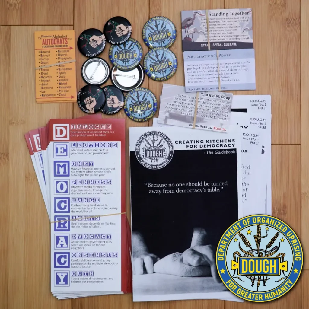 Pro-democracy DOUGH Starter Culture kit - contents spread out