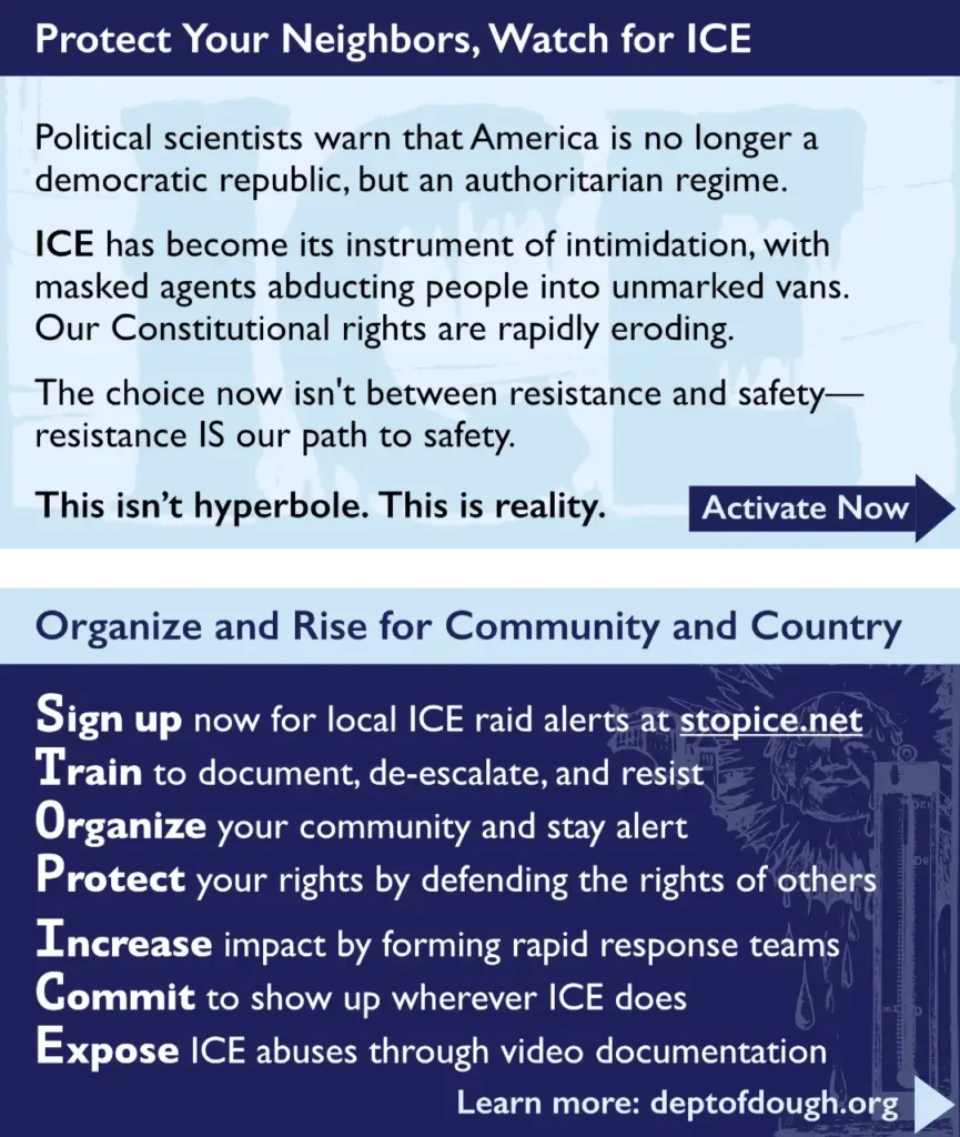 Stop ICE blue card - Organize